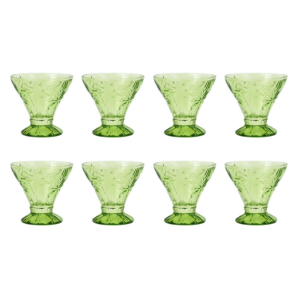 8pc Annabel Trends Cocktail Glass Palm Tree 270ml Cup Set - Green
