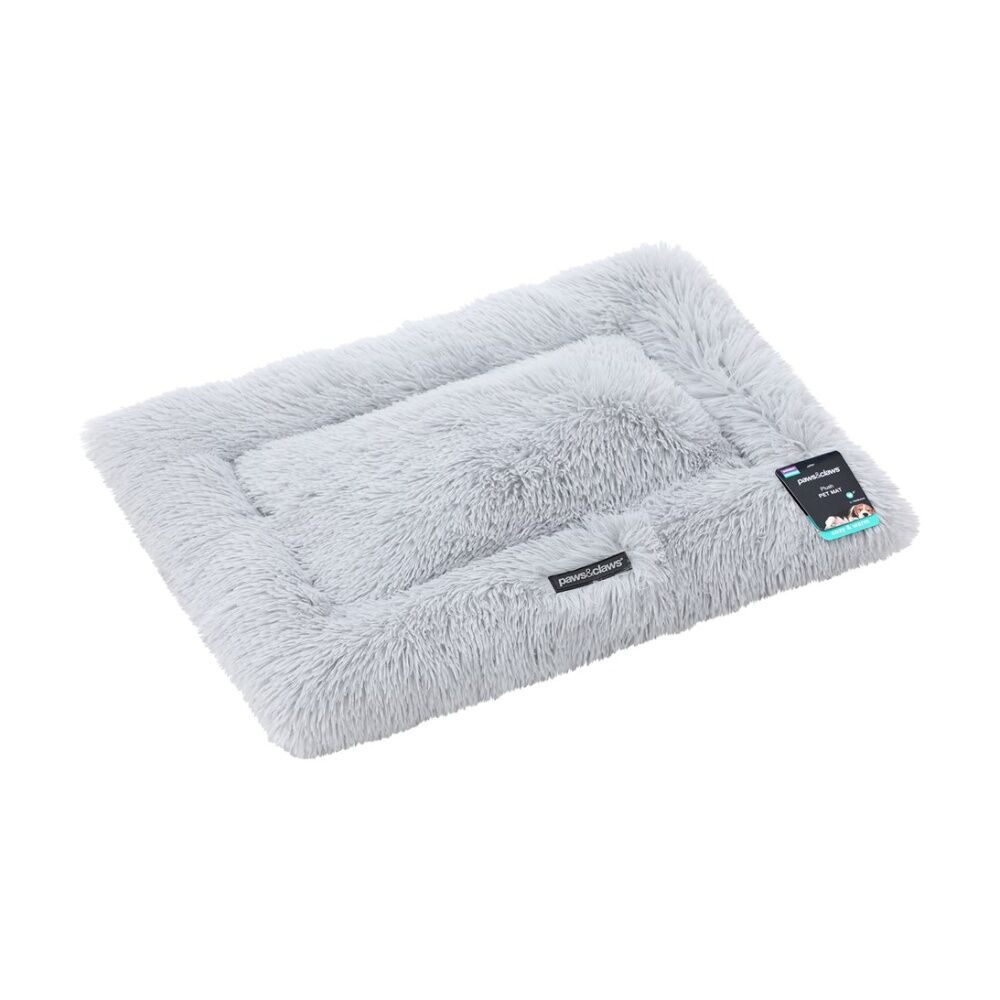 4PK Paws and Claws Pet Mat Medium 70x50x4cm Light Grey Super Plush Washable