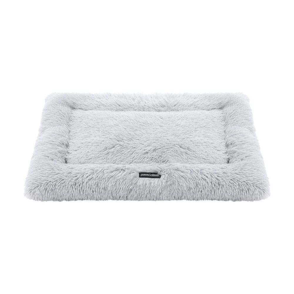 Paws and Claws Pet Mat Large 90x60x4cm Light Grey Super Plush Washable