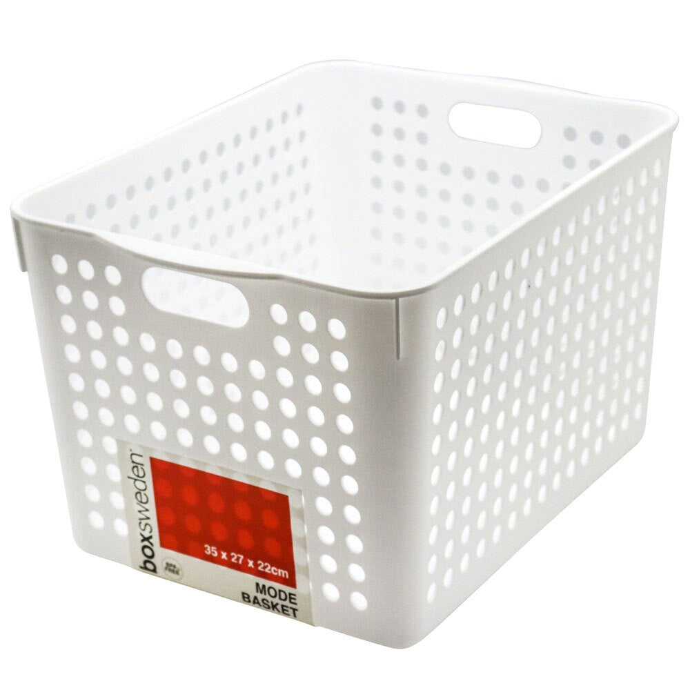 4PK Boxsweden 35x27cm Mode Basket - White