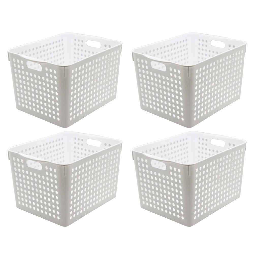 4PK Boxsweden 35x27cm Mode Basket - White