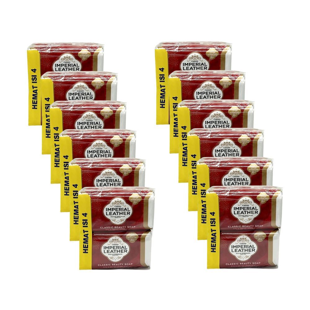 12x 4pc Cussons Imperial Leather Classic Bar Soap 75g Body Fragrance