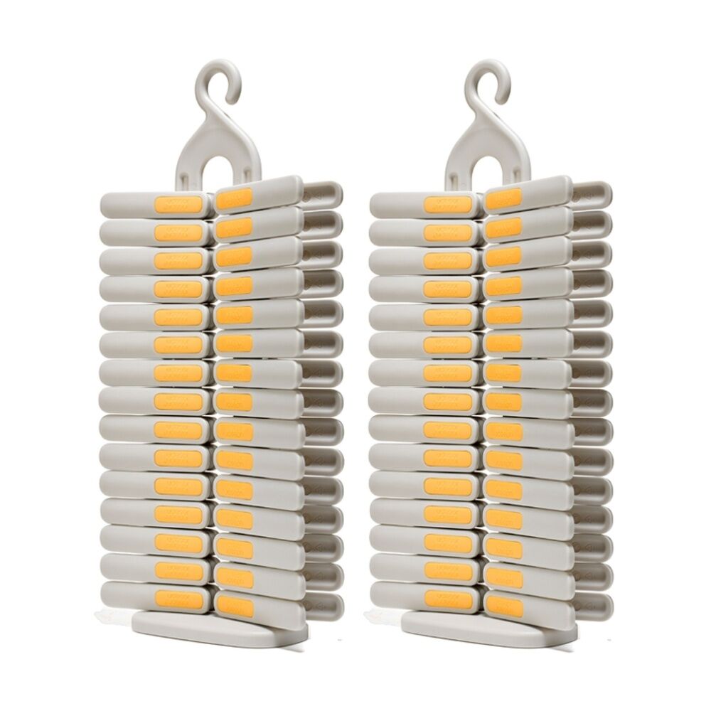 2x 30pc Joseph Joseph PegStore Clothing/Laundry Peg Set W/ 30 UV Resistant Ecru