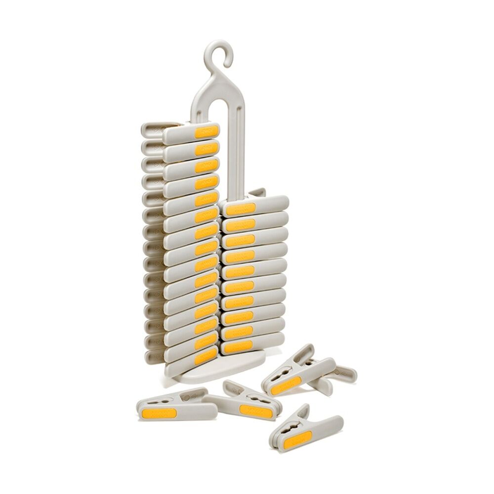 2x 30pc Joseph Joseph PegStore Clothing/Laundry Peg Set W/ 30 UV Resistant Ecru