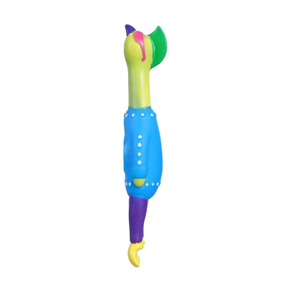 6PK Paws and Claws Vinyl Neon Squeaky Chicken 25x7x4cm Tough Rubber Assorted