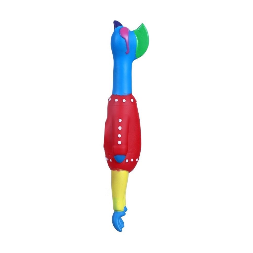 6PK Paws and Claws Vinyl Neon Squeaky Chicken 25x7x4cm Tough Rubber Assorted