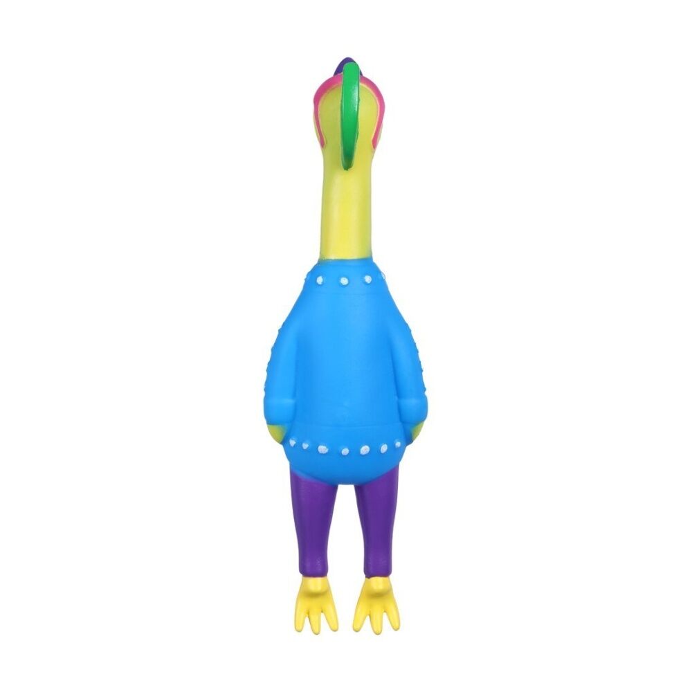 6PK Paws and Claws Vinyl Neon Squeaky Chicken 25x7x4cm Tough Rubber Assorted