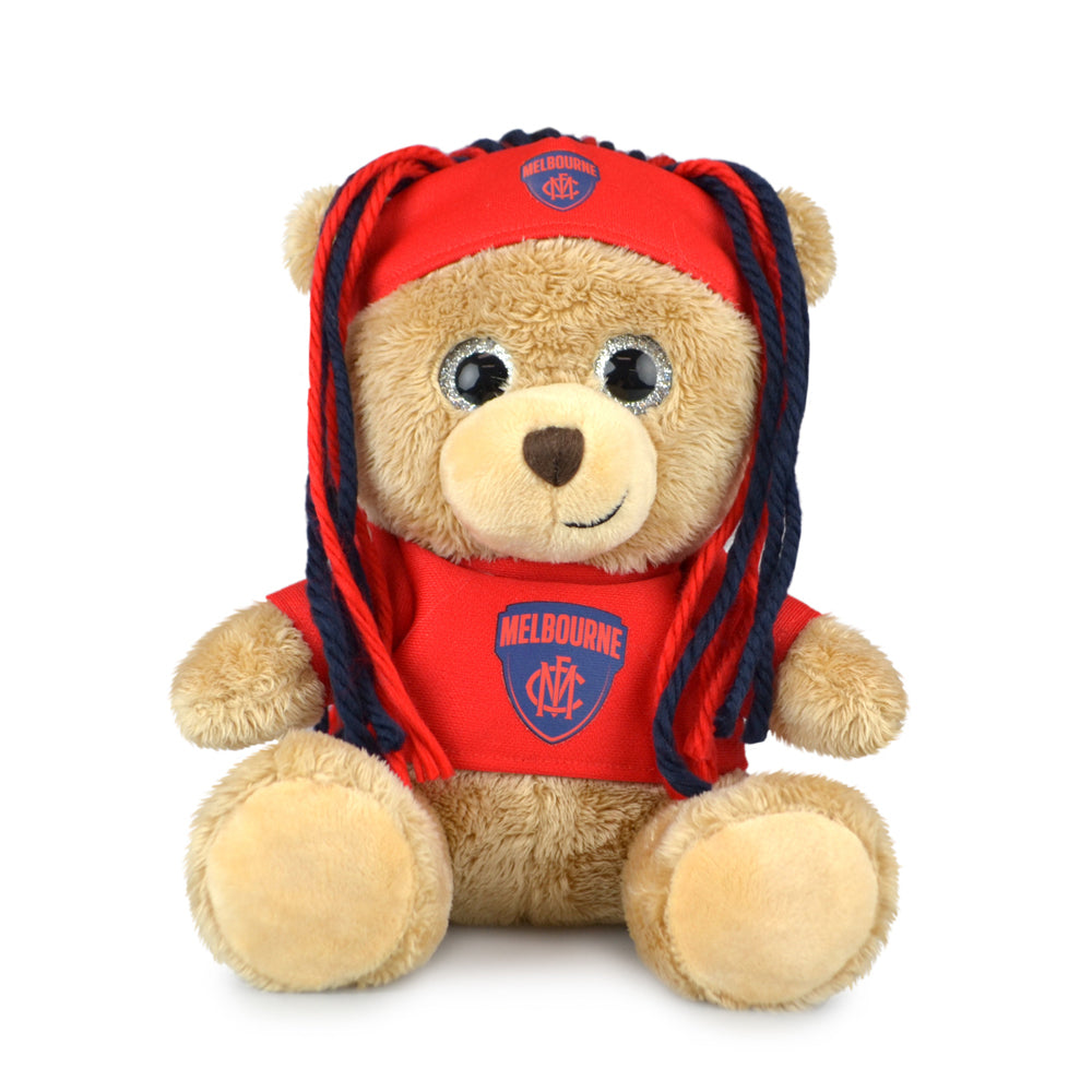 2PK AFL Sparkle Fanatic Melbourne Plush Toy 20cm - Red