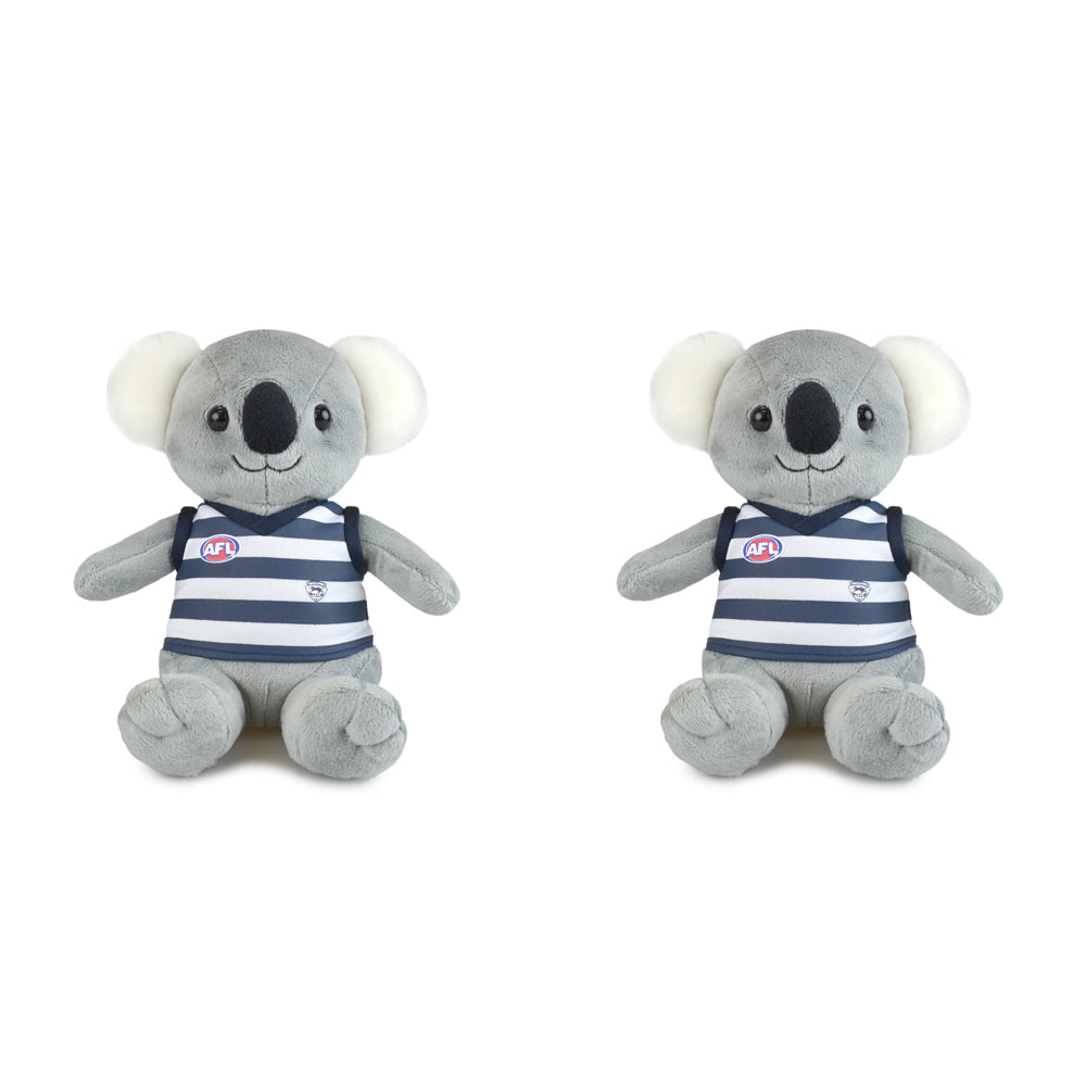 2PK AFL Koala Geelong Soft Animal Plush Toy 20cm - Grey