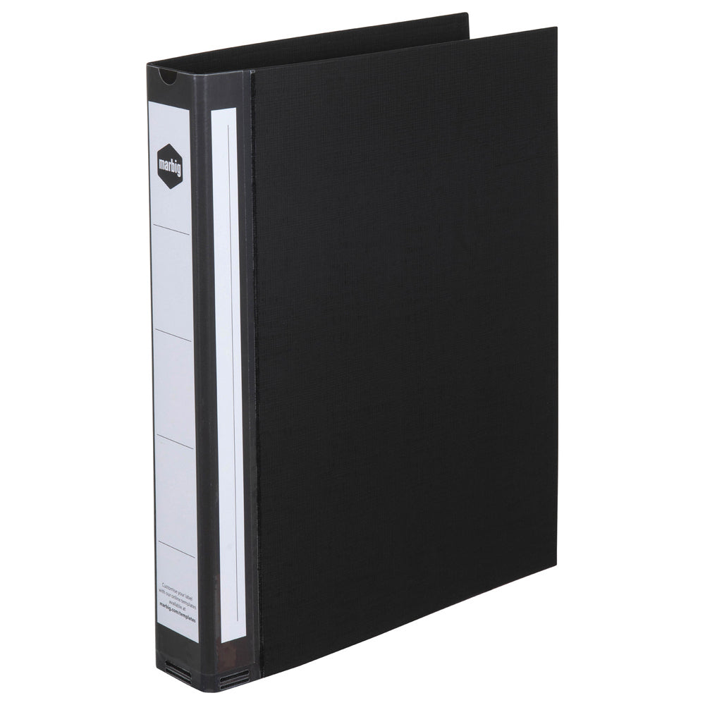 3PK Marbig Deluxe PE 4 D-Ring 25mm A4 Binder File Organiser - Black