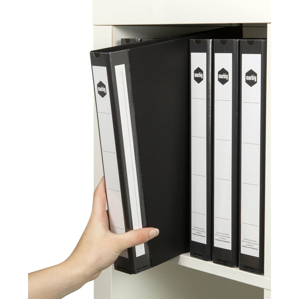 3PK Marbig Deluxe PE 4 D-Ring 25mm A4 Binder File Organiser - Black