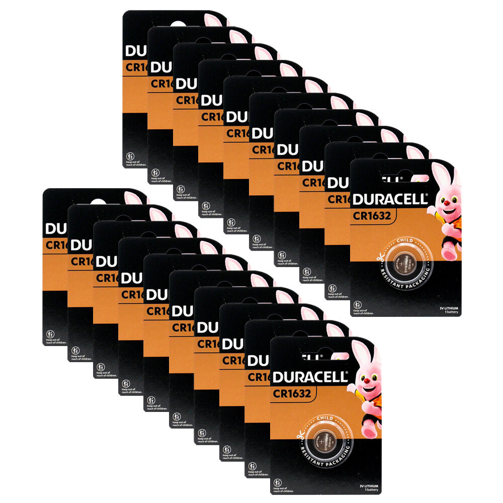 20PK Duracell CR1632 3V Lithium Coin Battery Pack Single-Use Batteries