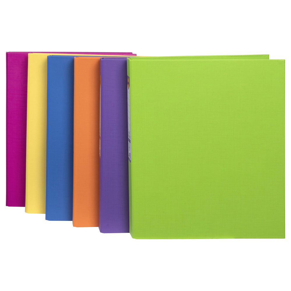 5PK Marbig PE/Linen 2 D-Ring 25mm A4 Binder - Assorted