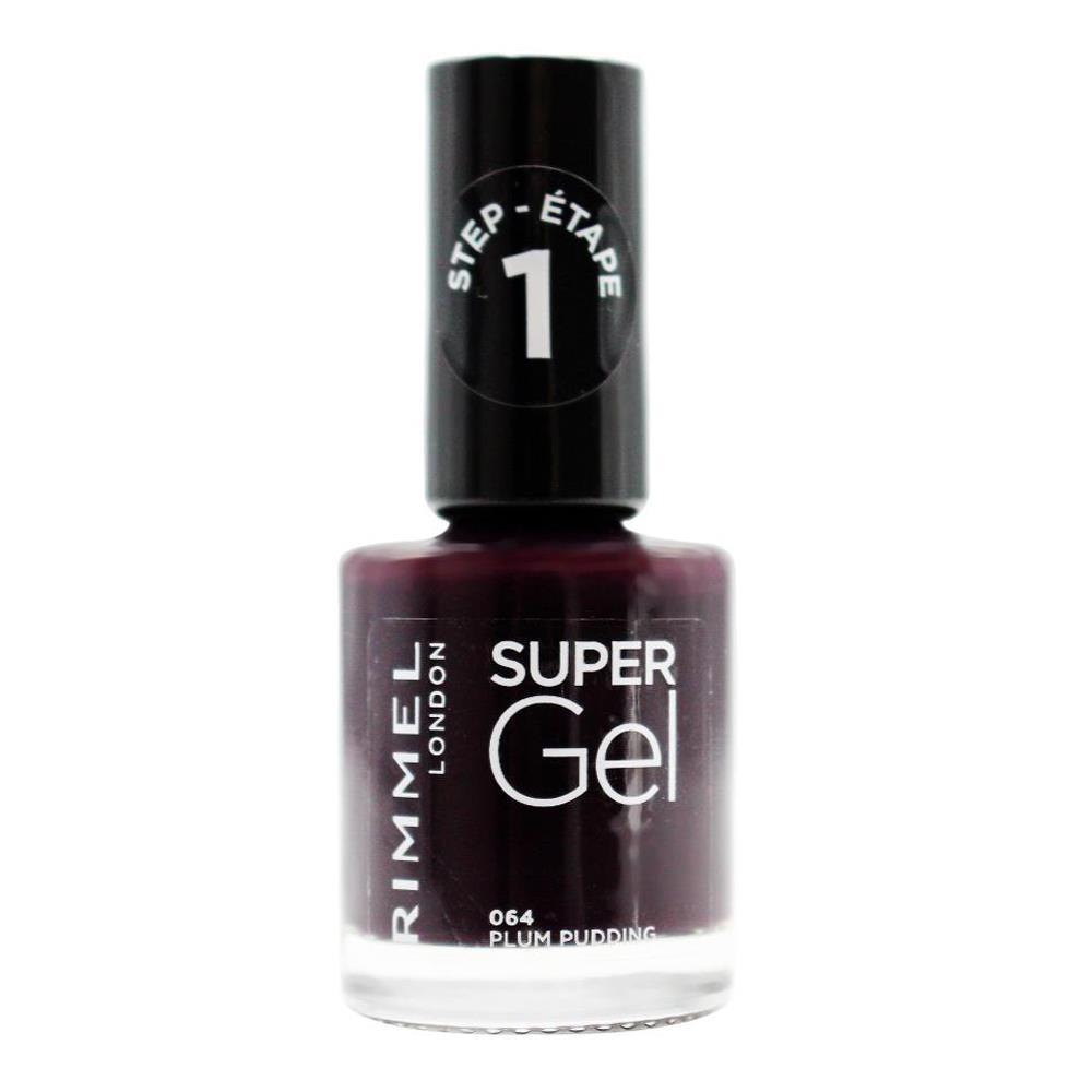 3PK Rimmel 12ml Step 1 Super Gel Nail Polish - 064 Plum Pudding