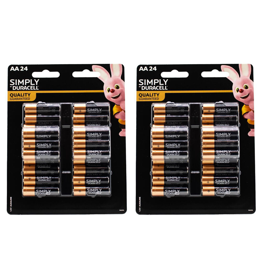 2x 24pc Duracell AA Size 1.5V Alkaline Battery Pack Single-Use Batteries