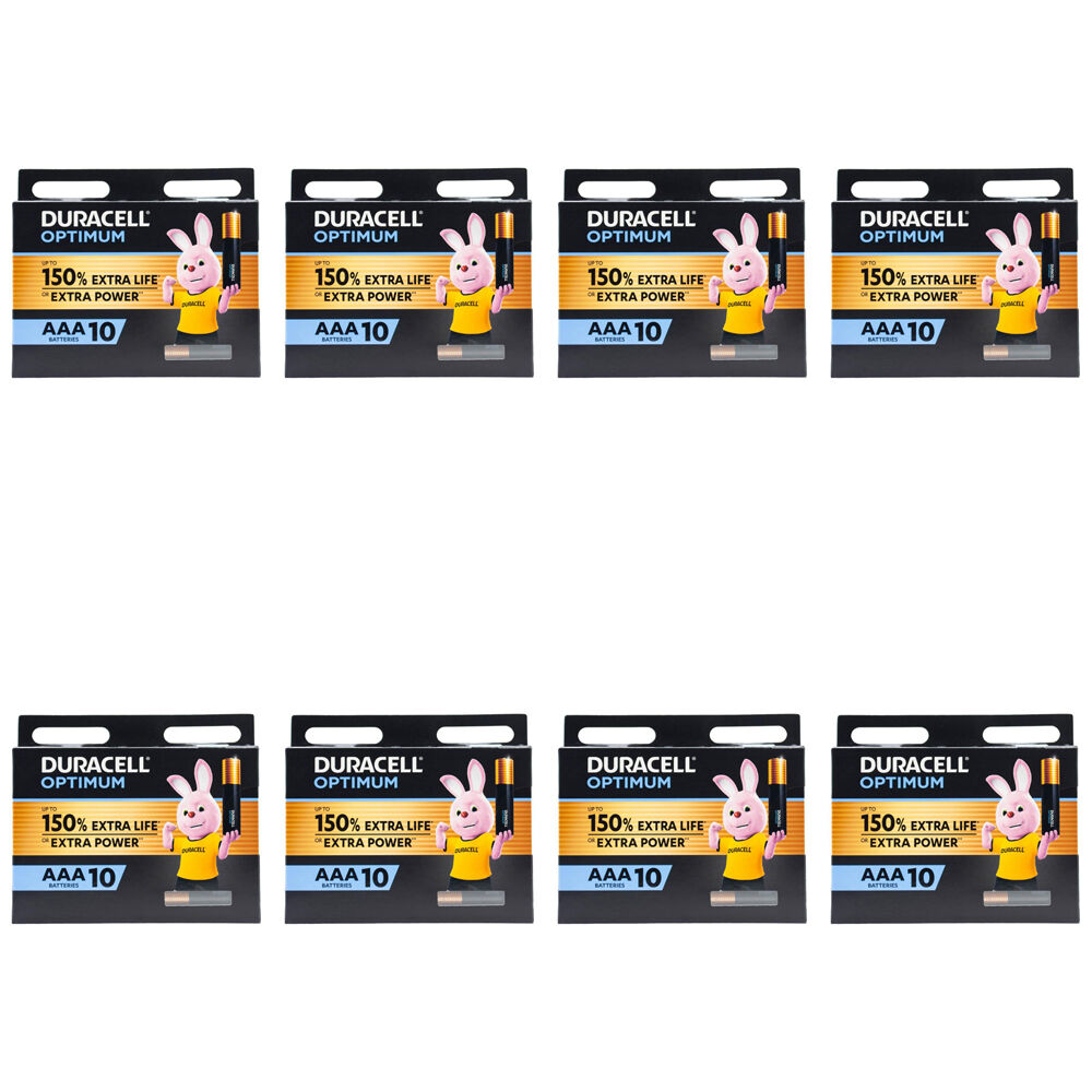 80pc Duracell Optimum Durable Extra Power AAA Batteries - Black