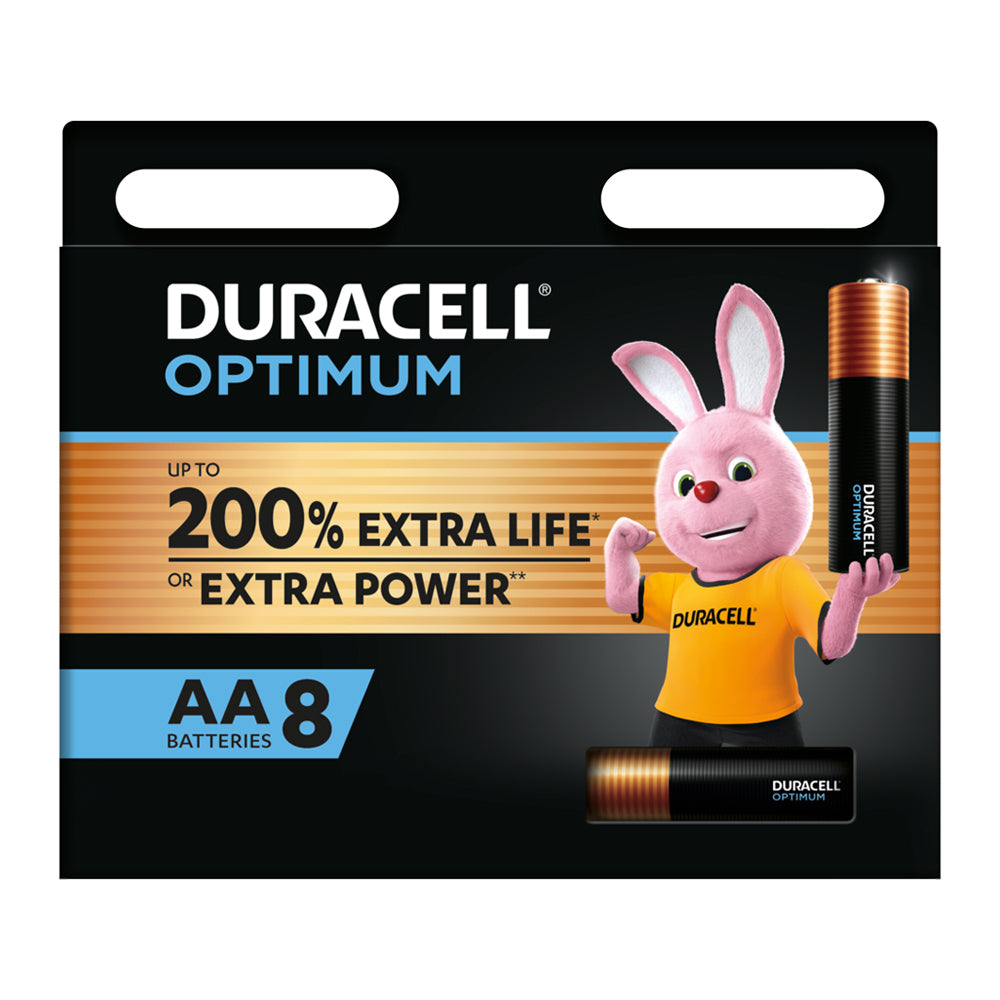 4x 8pc Duracell Optimum Alkaline AA Battery Pack Single Use