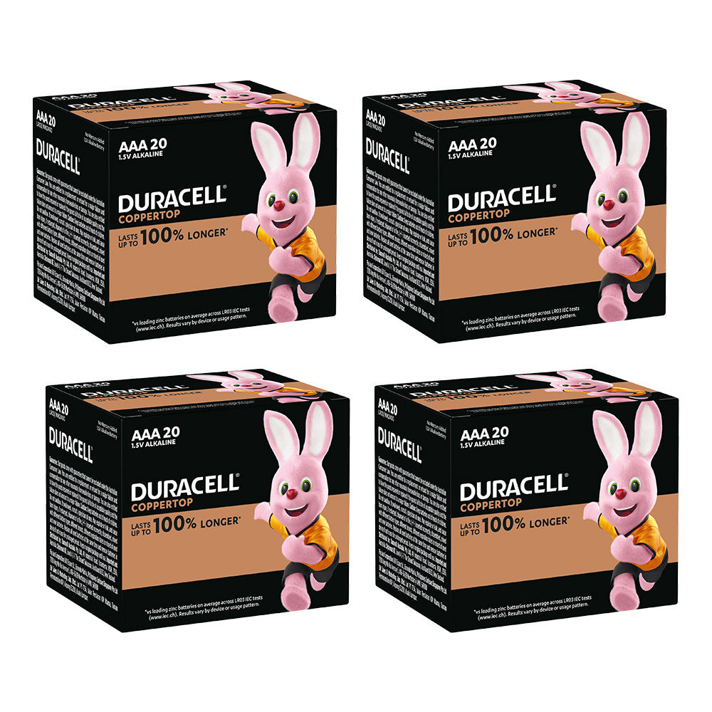 80pc Duracell Copper Top AAA Alkaine Long Lasting Batteries
