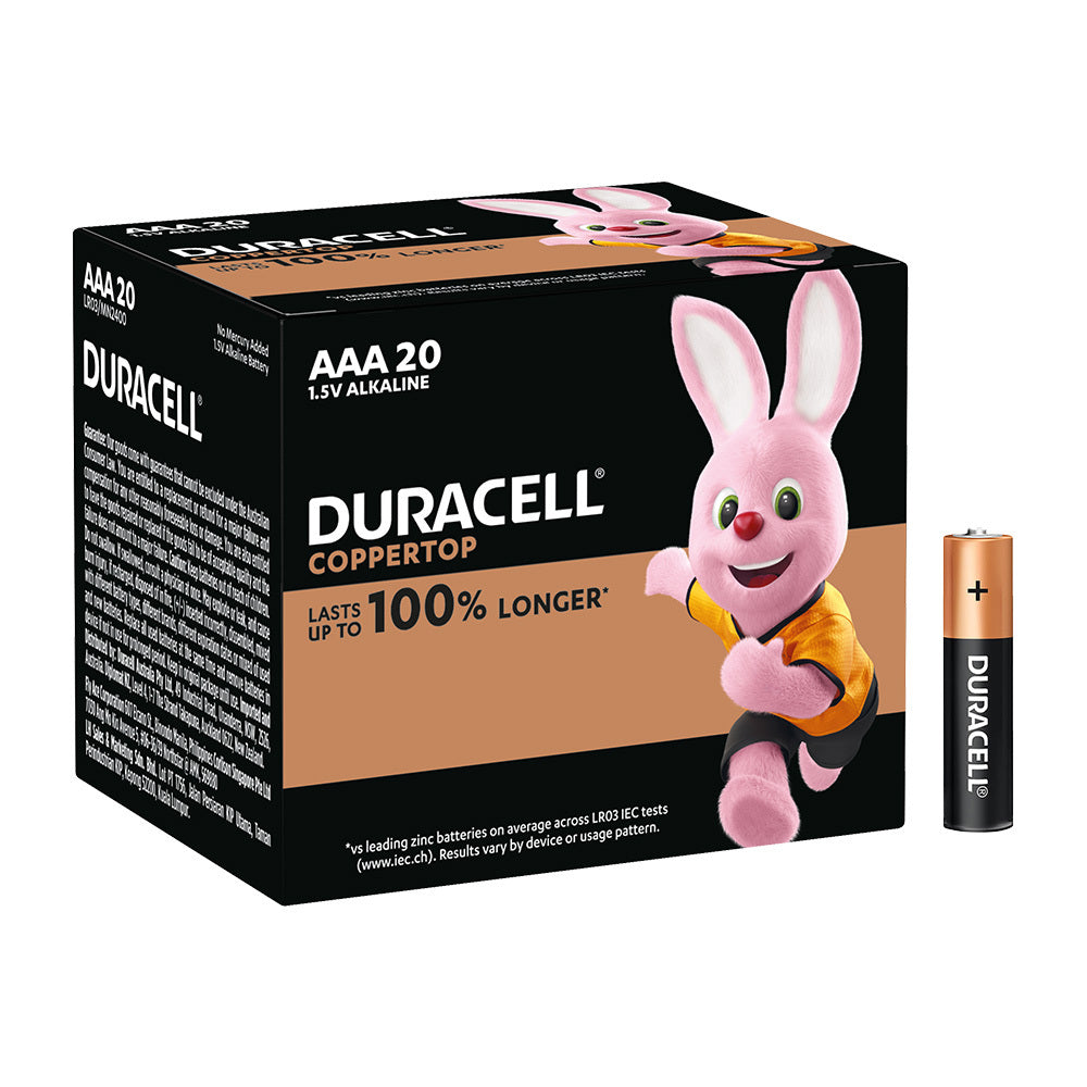 80pc Duracell Copper Top AAA Alkaine Long Lasting Batteries