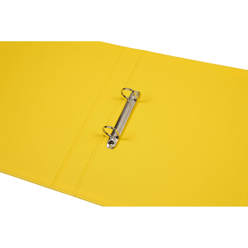 5PK Marbig PE/Linen 2 D-Ring 25mm A4 Binder File Organiser - Lemon