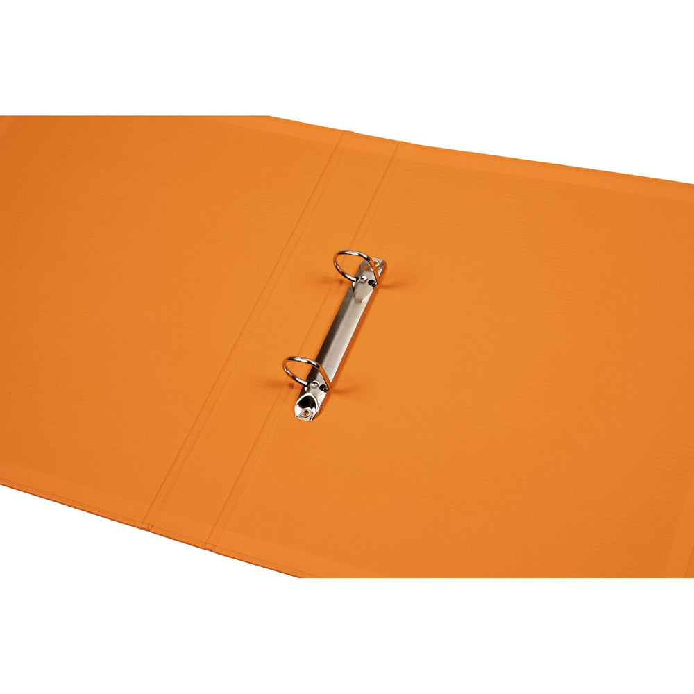 5PK Marbig PE/Linen 2 D-Ring 25mm A4 Binder File Organiser - Orange