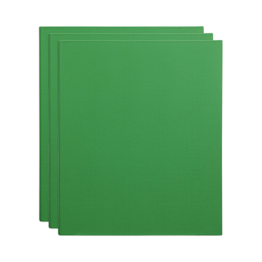 3PK Marbig PE/Linen 4 D-Ring 25mm A4 Binder File Organiser - Green