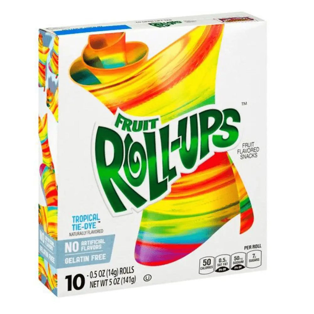 50pc Fruit Roll-Ups Flavoured Snack 141g - Tropical Tie Dye
