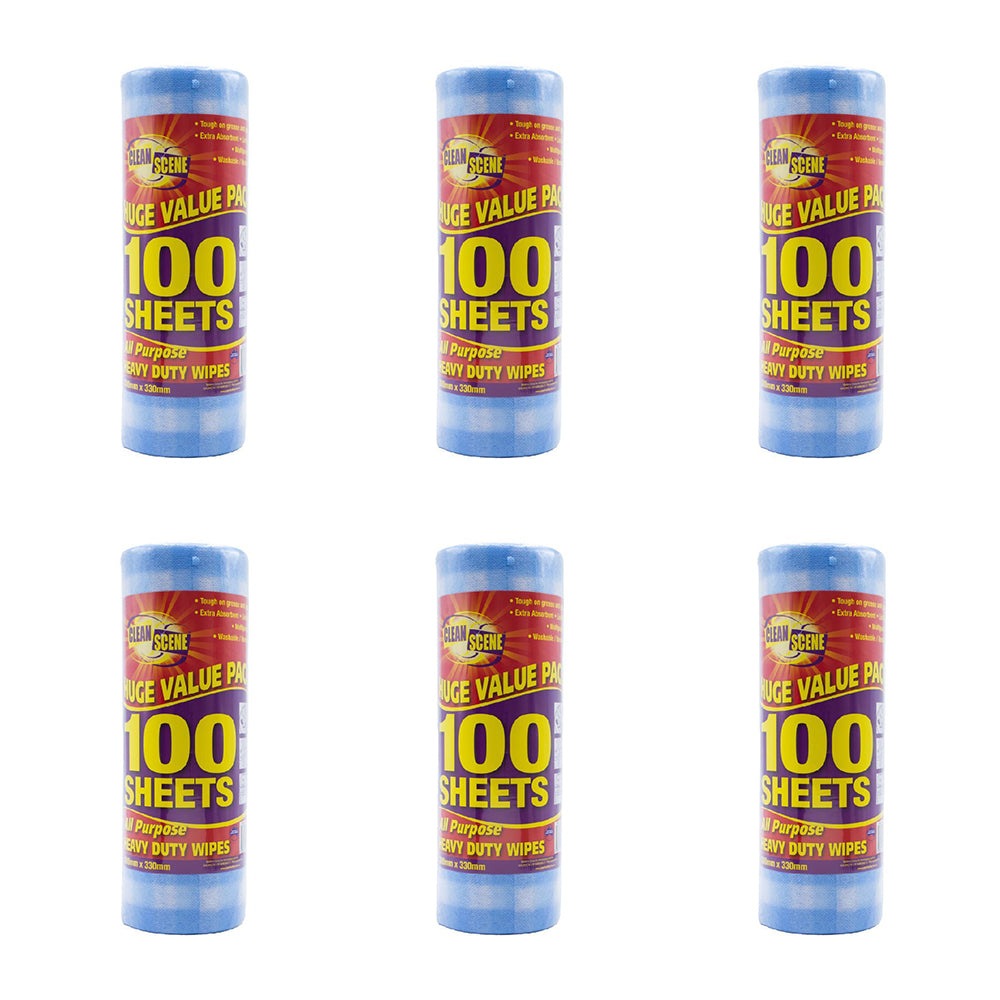 600pc Clean Scene Perforated Wipes On Dispenser Roll Checkered 30x33cm