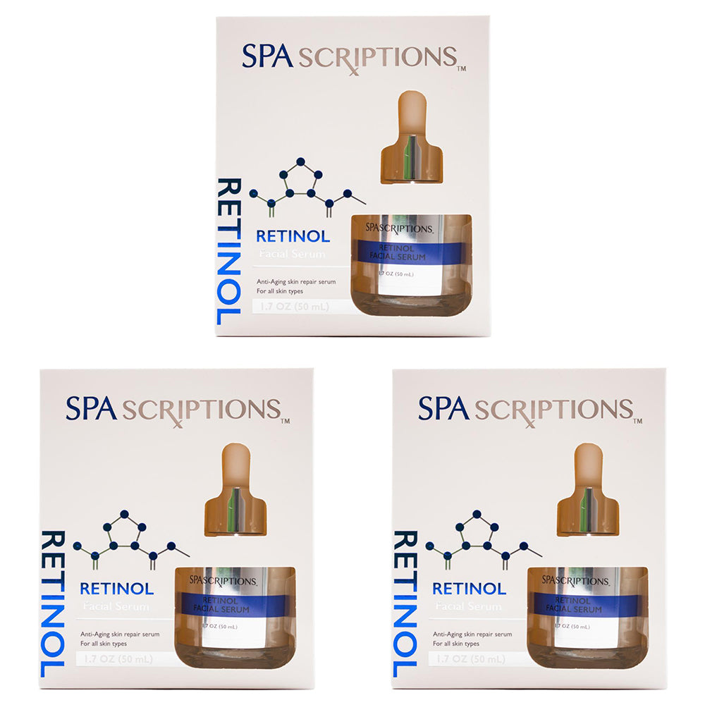 3PK Spascriptions 50ml Retinol Facial Serum Anti Aging Skincare