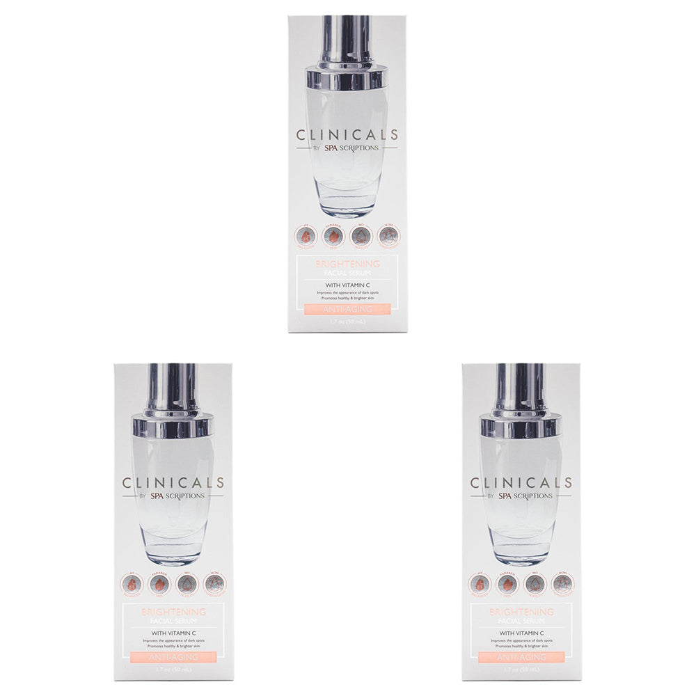 3PK Spascriptions Clinicals 50ml Brightening Facial Serum Anti Aging