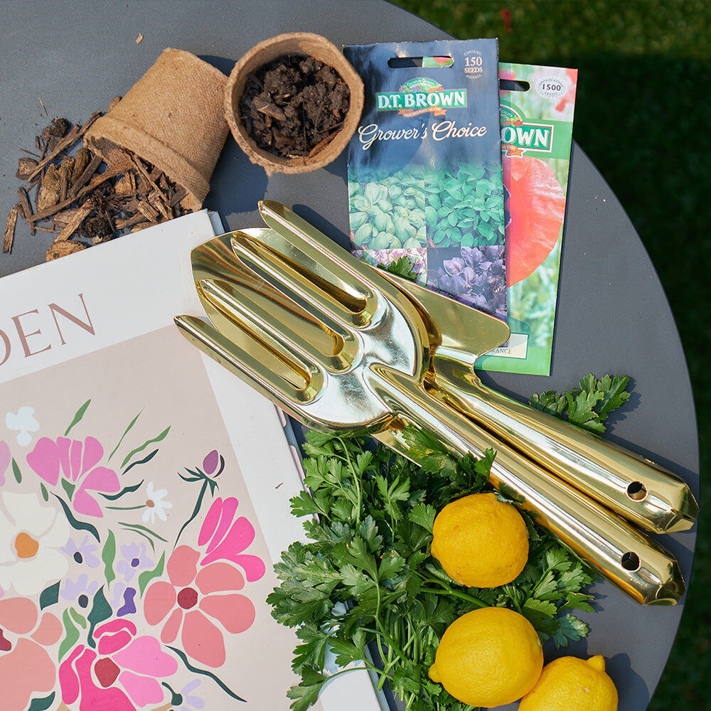 4pc Annabel Trends Garden Tool Trowel/Fork Set - Gold