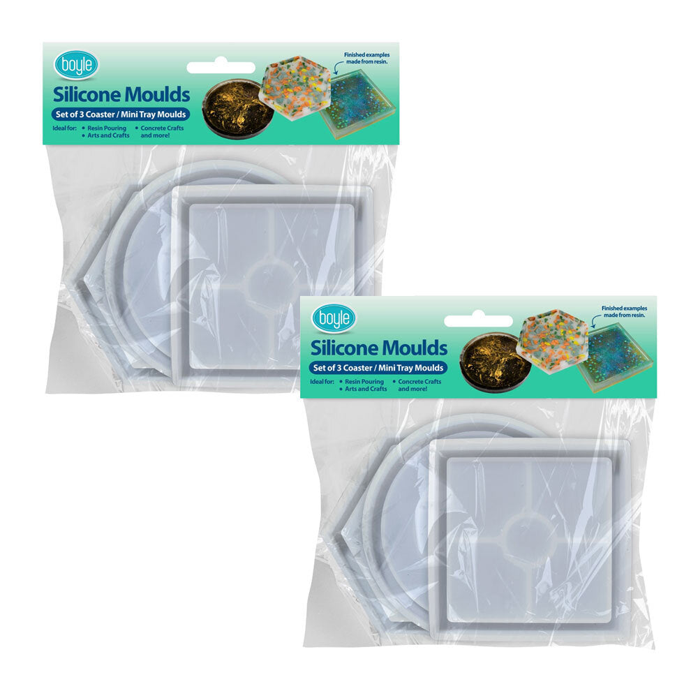 2x 3pc Boyle Silicone Coasters/Mini Trays Resin Mould