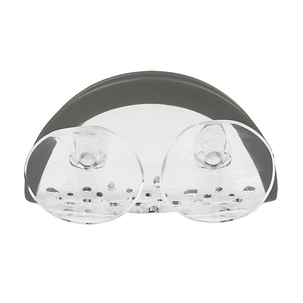 3PK Spectrum Cora Plastic Suction Sink Sponge Holder - Grey