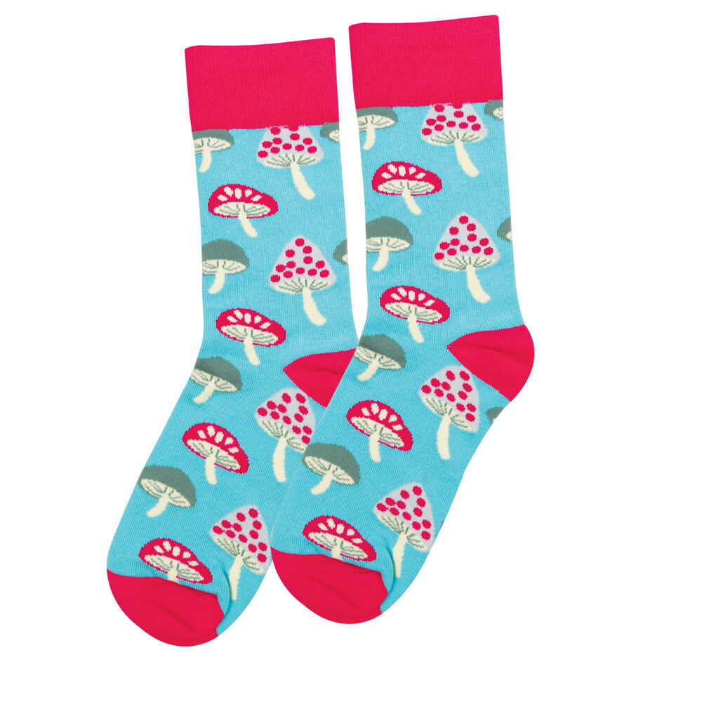 3PK Wicked Sista Cotton Stretchable Mushroom Socks One Size 6-10