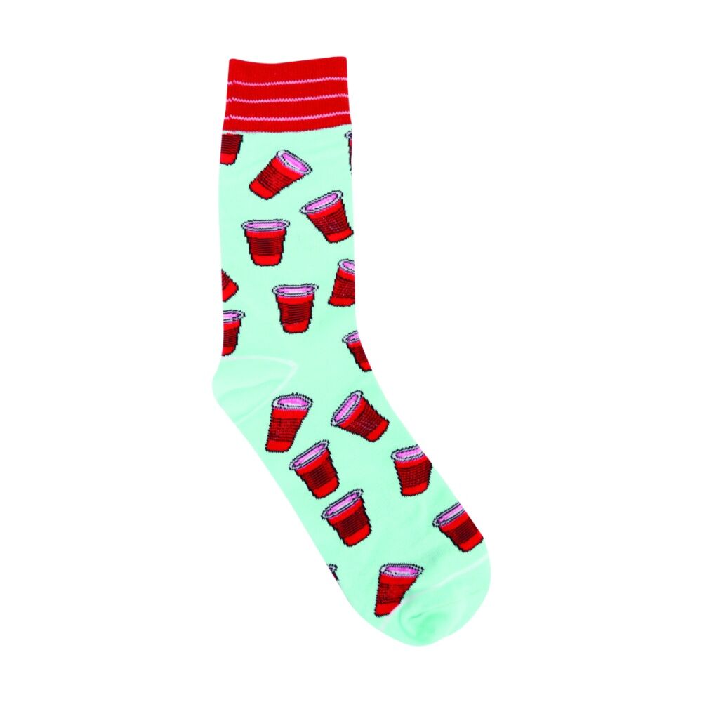 6PK Mister Soda Socks Mens Casual One Size Cotton Sea Green