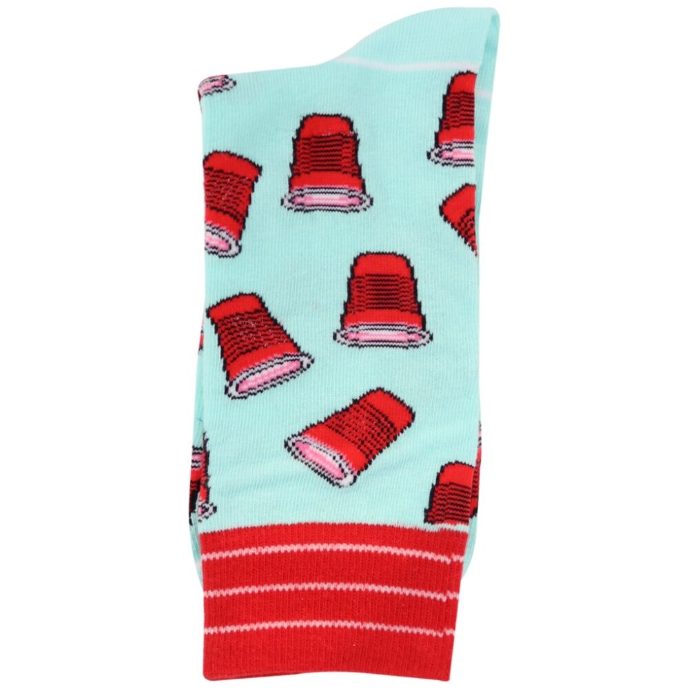 6PK Mister Soda Socks Mens Casual One Size Cotton Sea Green