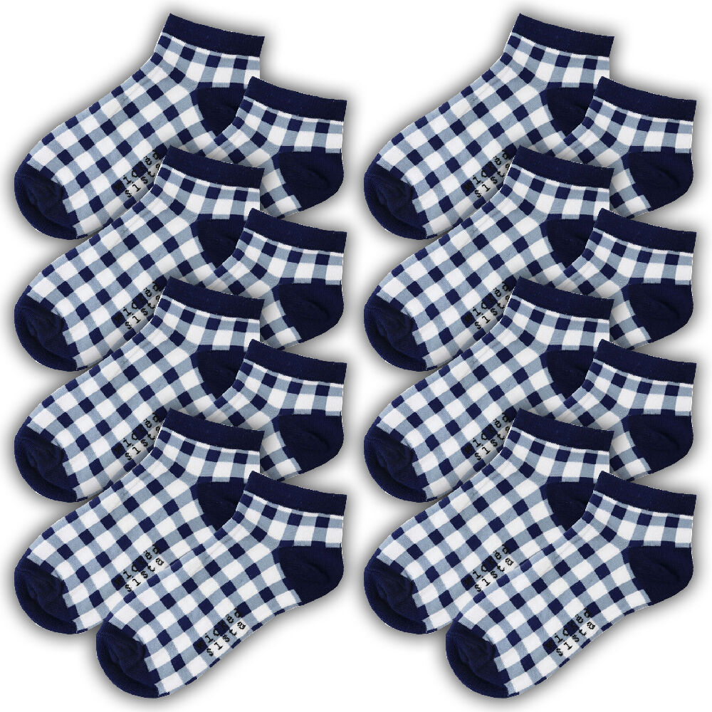 8PK Wicked Sista Cotton Gingham Women's Ankle Socks One Size 6-10