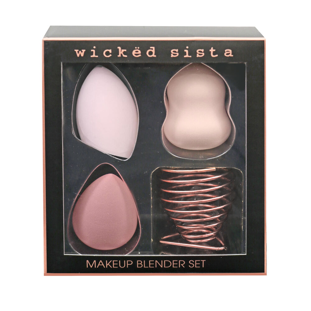 2x 4pc Wicked Sista Latex Free Makeup Blender w/ Holder Set