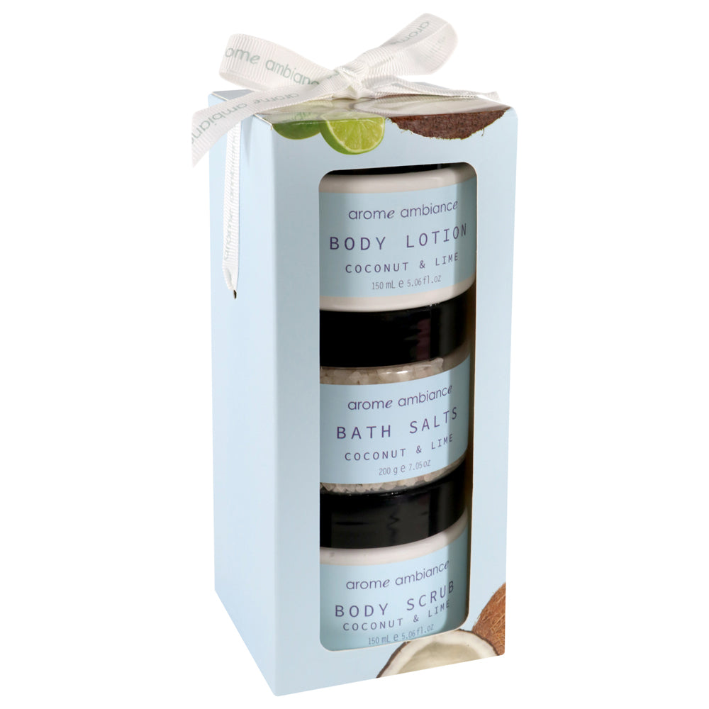 6pc Arome Ambiance Nature Fresh Bath & Body Stack Set Coconut & Lime