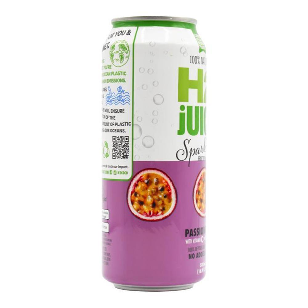 24PK H2 Juice 500ml Sparkling Passionfruit Can w/ Vitamin C Drink