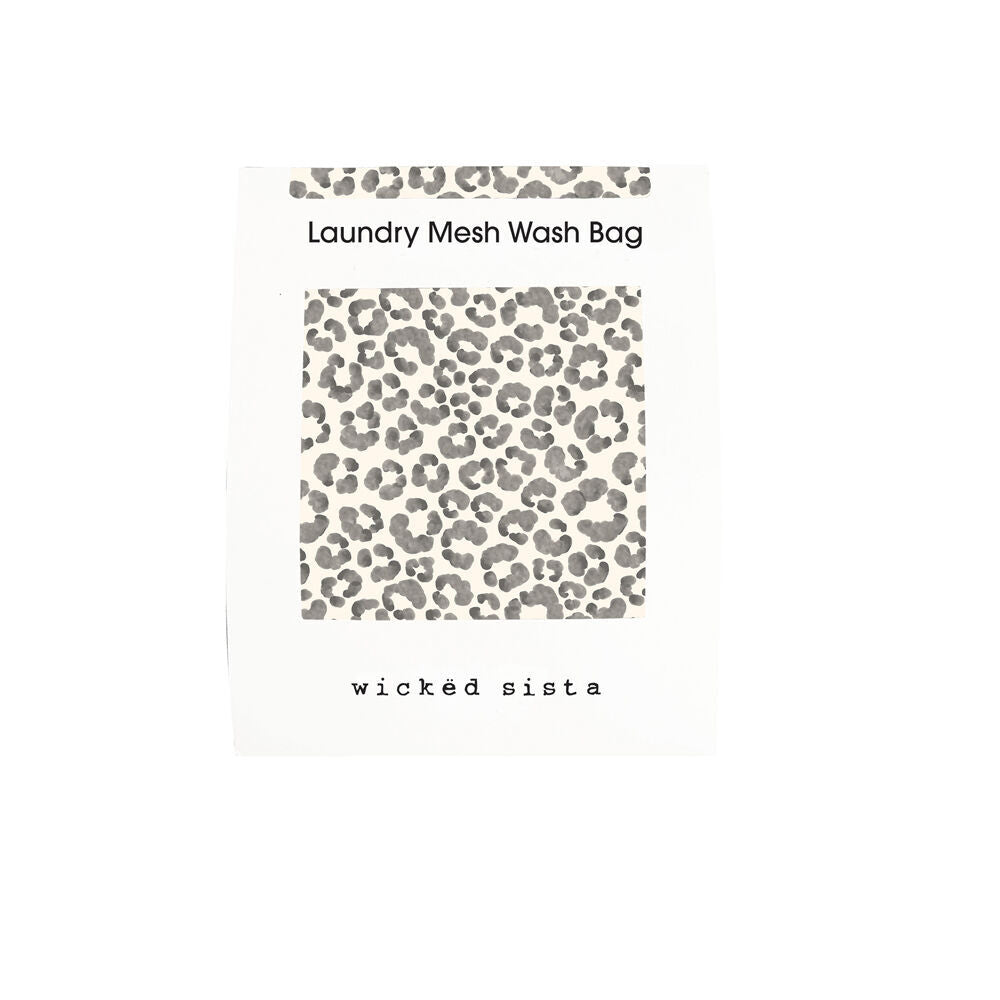 4PK Wicked Sista Watercolour Leopard Delicate Laundry Mesh Wash Bag 40x50cm