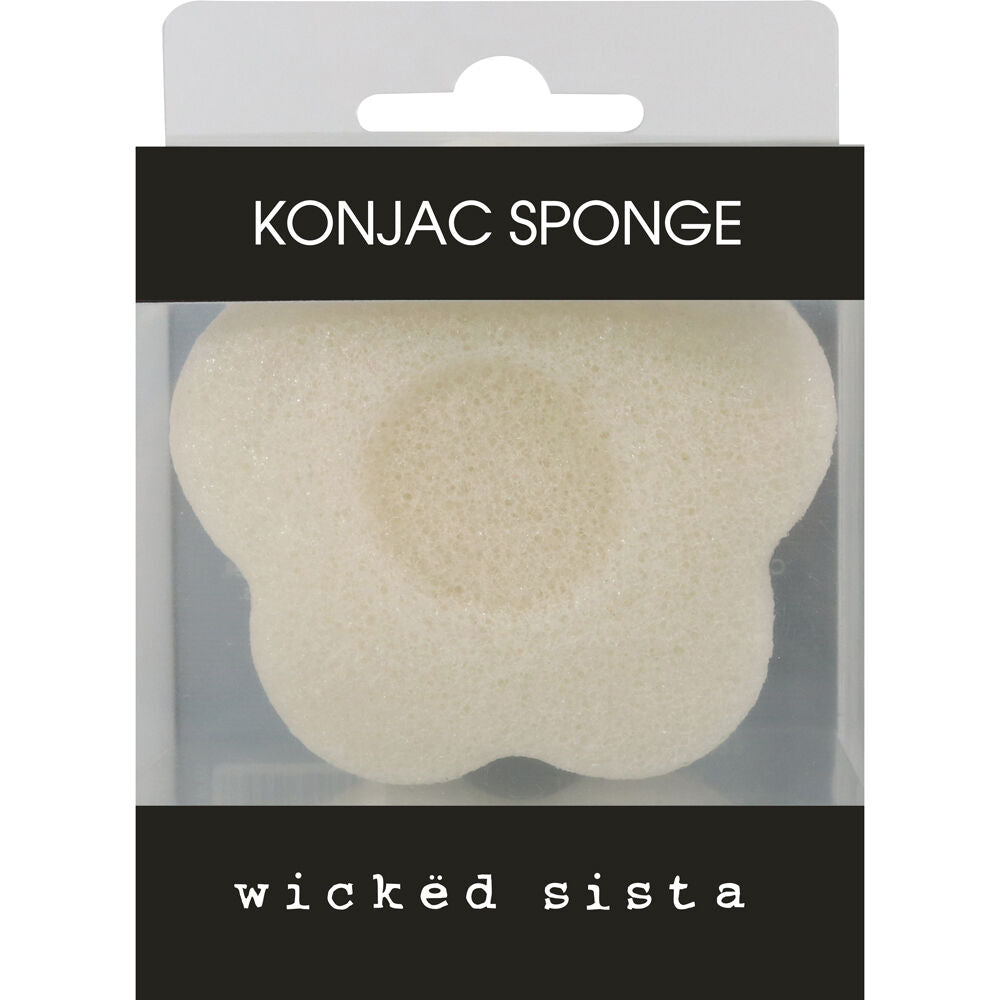 6PK Wicked Sista Konjac Flower Shaped Sponge 8.5x13cm - Natural