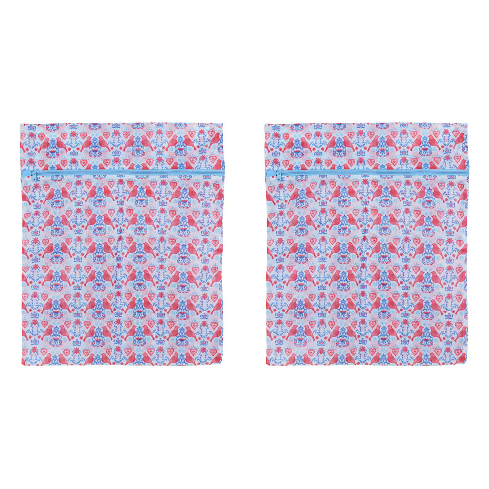 2PK Wicked Sista Love Birds Delicate Laundry Mesh Wash Bag w/ Zip Lock 40x50cm