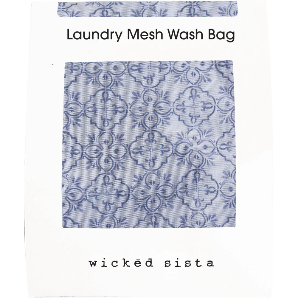 2PK Wicked Sista Casablanca Delicate Laundry Mesh Wash Bag w/ Zip Lock 40x50cm