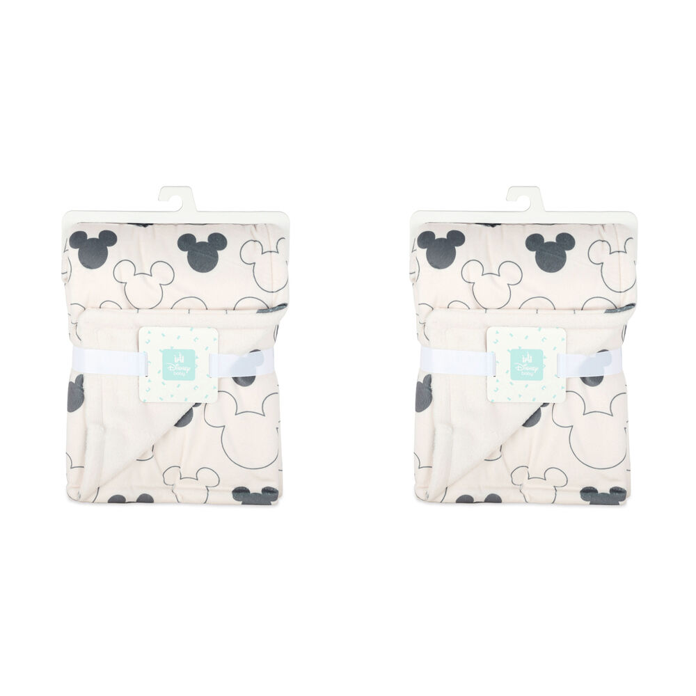 2PK Disney Mickey Baby/Kids Polyester Velour Stroller/Pram Blanket 76x101cm
