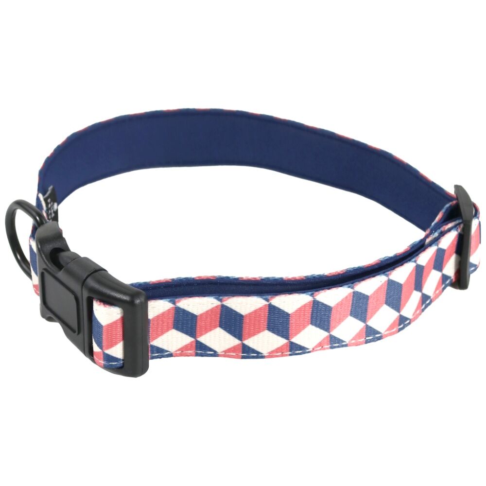 2PK Wicked Pets Collar Geometric Medium to Large Adjustable D-Ring 41-66cm Multi