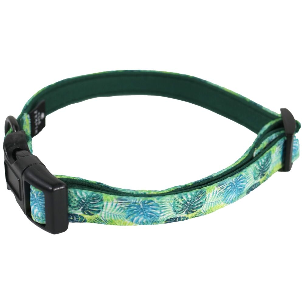 2PK Wicked Pets Collar Fresh Palms Small to Medium Adjustable D-Ring 28-43cm