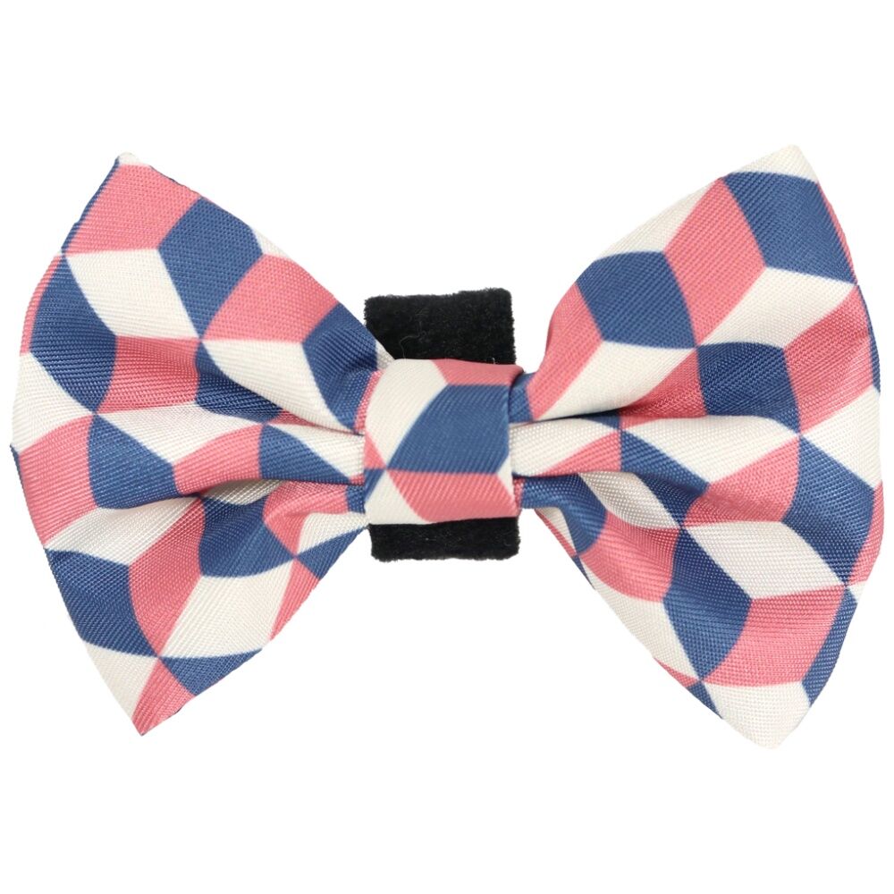 6PK Wicked Pets Bow Tie Geometric Hook and Loop Polyester Dog Collar Multi