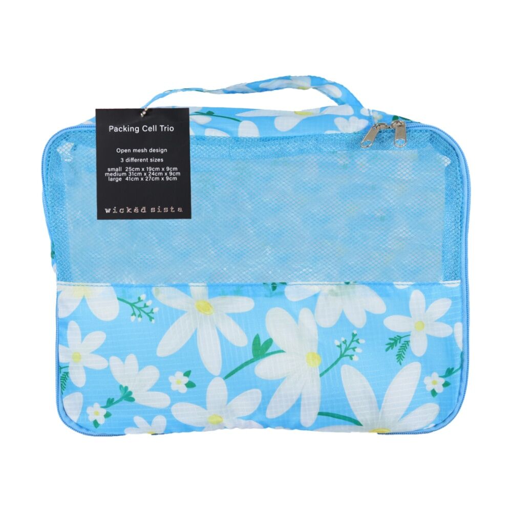 3pc Wicked Sista Packing Cells Trio Daisy Small/Med/Large Mesh Bags