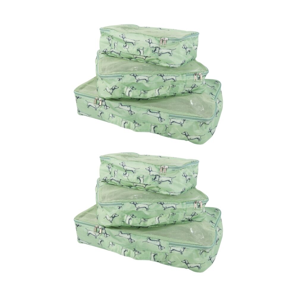 2x 3pc Wicked Sista Packing Cells Trio Vintage Dachshund Small/Med/Large Bags